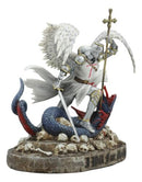 Large Dramatic Saint George The Dragon Slayer Statue 10"Tall I Will Fear No Evil