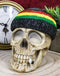 Positive Good Vibes Gypsy Rasta Skull With Beanie Hat Smoking Decorative Box