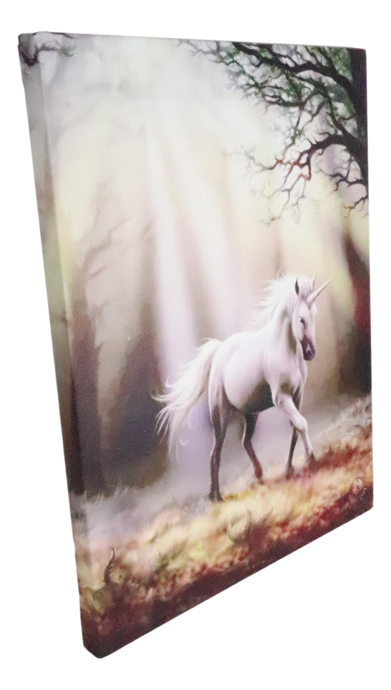 Ebros Anne Stokes Small Glimpse Sacred Unicorn Wood Framed Picture Canvas Wall Decor