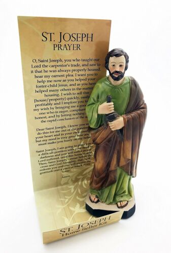 Catholic Saint Joseph Figurine Home Seller Kit With Prayer Card In Blister Pack