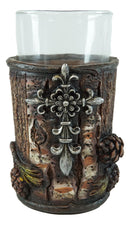 Le Fleur Cross Birch And Pinecones Tumbler Cup Soap Dish & Toothbrush Holder