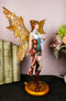 Aviator Assassin Steampunk Fairy Standing On Time Warp Machine Figurine 13"H