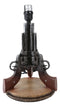 Western Wild West Triple Six Shooters Revolver Guns Side Table Lamp Statue Decor