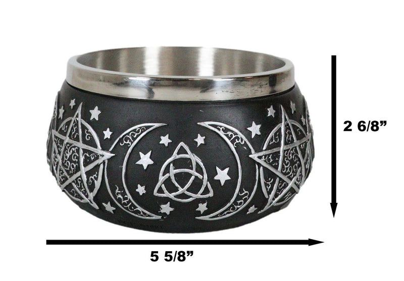 Wicca Metaphysical Triple Moon Celtic Triquetra Symbol Smudging Smudge Bowl