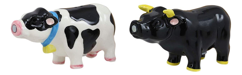 Ebros Farm Bovine Cattle Love Affair Kissing Bull And Cow Salt And Pepper Shakers Set Fun Kitchen Dining Bull Matador And Holstein Cow Ceramic Magnetic Decor Figurines