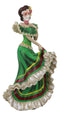 Dias De Muertos Day Of The Dead Traditional Green Gown Dancer Statue Sugar Skull