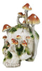 Day Of The Dead Toadstool Mushrooms And Moss Fungi Gothic Skull Figurine