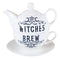 Ebros Pentagram Moons Witches Brew Hex Bone China Stacking Tea Pot Cup And Saucer Set