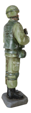 Military Battlefield Marine Army Soldier Standing On Guard With Rifle Figurine