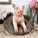 Country Farmside Western Adorable "Babe" Pink Pig In Cowboy Hat Figurine 5.25"H