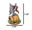 Amy Brown Halloween Bewitched Fairy With Black Cat On Giant Pumpkin Figurine