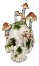 Day Of The Dead Toadstool Mushrooms And Moss Fungi Gothic Skull Figurine