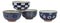 Japanese Shades Of Blue Artistic Porcelain Bowls Set of 4 Rice Salad Miso Soup