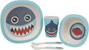 Ebros Fish Shark 5 Piece Organic Bamboo Dinnerware Set For Kids Children Toddler