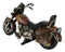 Vintage Classic Retro Chopper Bike Motorcycle With Faux Leather Saddles Figurine