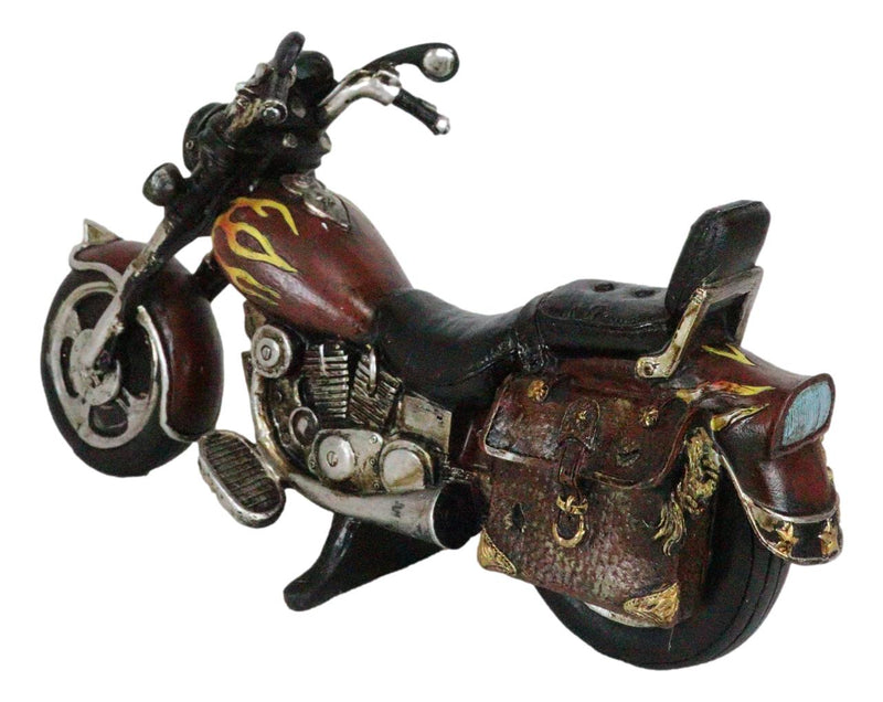 Vintage Classic Retro Chopper Bike Motorcycle With Faux Leather Saddles Figurine