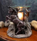 Ebros Fantasy Black Macabre Unicorn By Graveyard Of Skulls Electric Oil Burner Statue