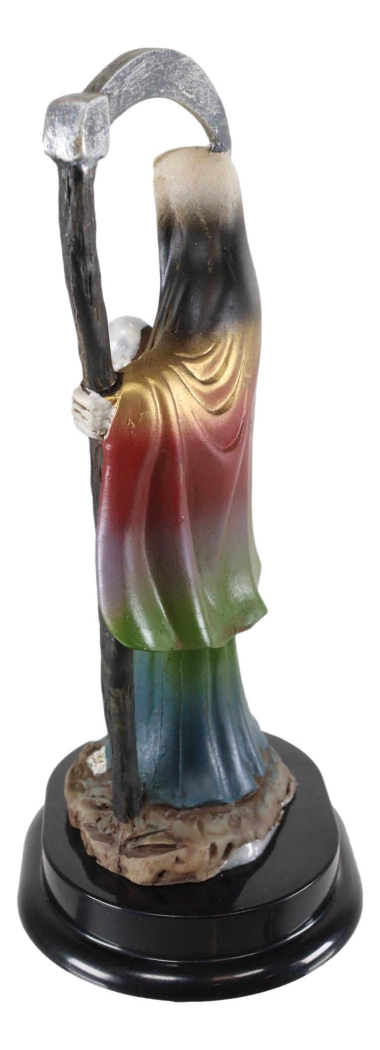 Ebros Gift 5.5"H Rainbow Santa Muerte With Scythe Protection Decorative Figurine