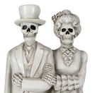 Love Never Dies Victorian Wedding Bride And Groom Skeleton Couple Cameo Figurine