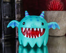 Underbedz Turquoise Polkadot Daemon Winged Imp Monster With Horns Figurine