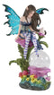 Ebros Butterfly Elf Pixie Fairy Sitting On Flower With LED Night Light Ball Figurine