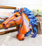 Ebros Gift Wild & Free Colorful Horse Bust Figurine 8.25" H Multi Color Rainbow Hand Painted Faux Wood