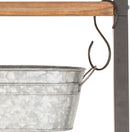 75"H Rustic Galvanized Metal Wood Farmhouse Planter 5 Bucket Tiered Ladder Decor