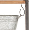 75"H Rustic Galvanized Metal Wood Farmhouse Planter 5 Bucket Tiered Ladder Decor