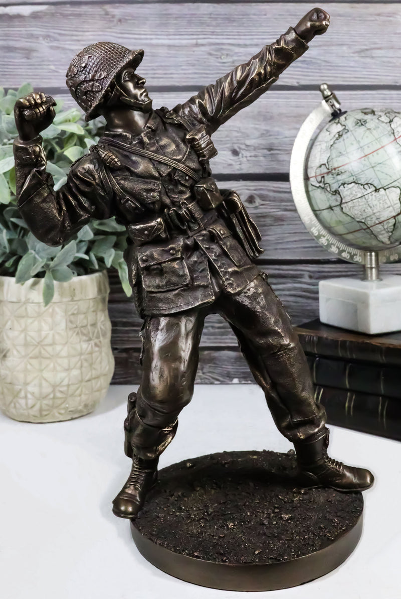 Ebros Gift Military WW2 Staff Sergeant Squad Commander Tossing Grenade Figurine