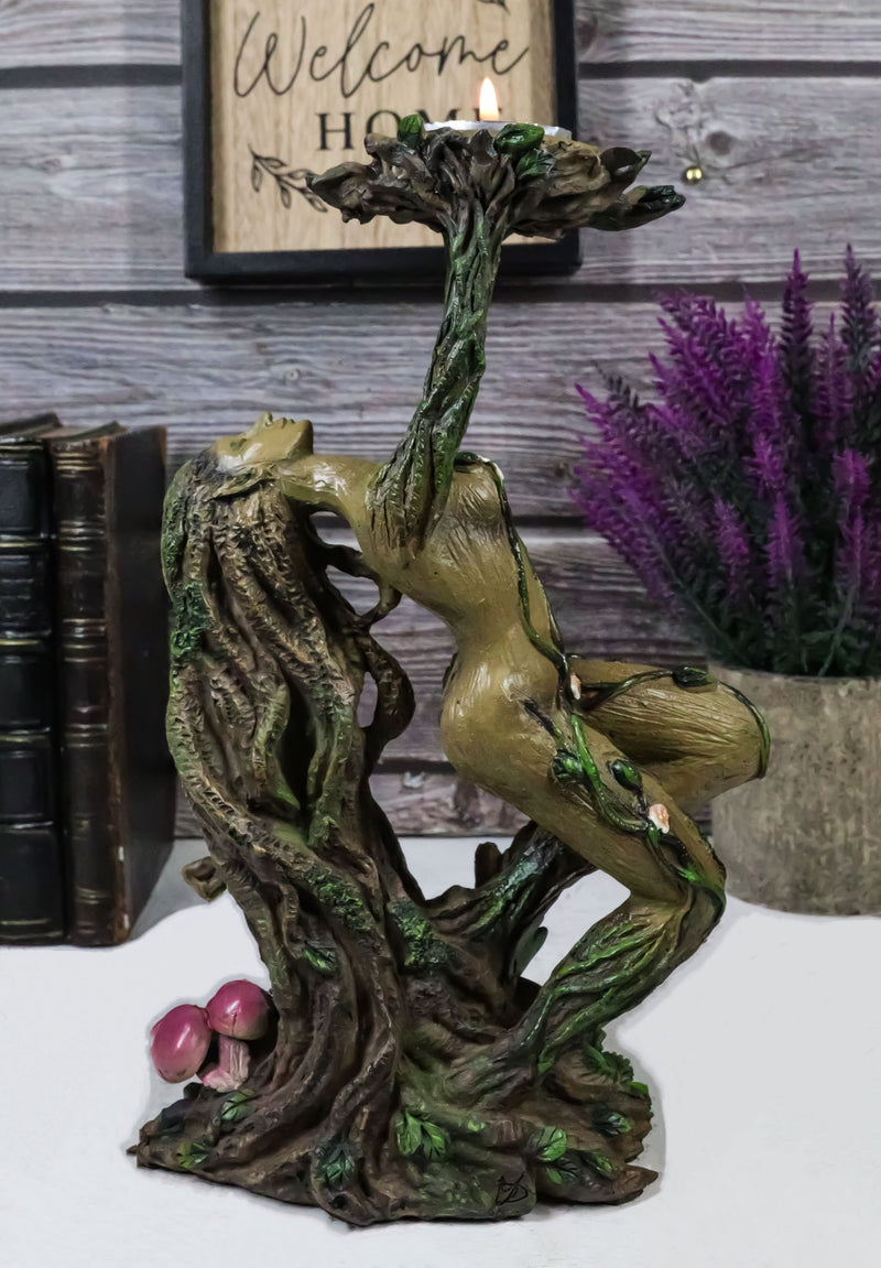 Forest Celtic Greenman Tree Woman Gaia Dryad Ent Goddess Tea Light Candle Holder