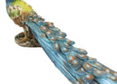 Ebros Blue Peacock with Beautiful Train Feathers Decorative Statue 14" Long