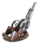 Country Western Cowboy Six Shooter Gun Pistols Horseshoe And Ropes Wine Holder