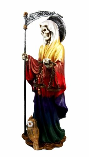 Rainbow Robe All Powerful Holy Death Santa Muerte Day of The Dead Figurine