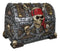 Large Caribbean Pirate Marauder Skull With Criss Cross Blades Treasure Chest Box