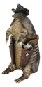 Western Rustic Texas Sherriff Cowboy Armadillo Money Piggy Coin Bank Figurine