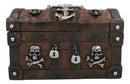 Caribbean Pirate Skull With Crossed Bones Ship Anchor Davy Jones Decorative Box