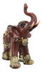 Thai Buddhism Decorated Feng Shui Elephant With Trunk Up Left Facing Figurine