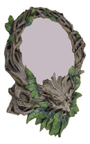 Whispering Hollow Rustic Wisteria Forest Greenman Wall Mount Mirror Plaque Decor