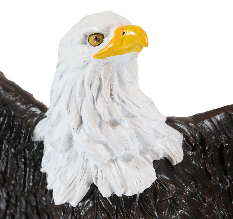 Large 18"H Wings Of Glory Perching Grand Bald Eagle Statue Home Garden Figurine