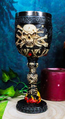 Death Horror Skeleton Bones In Inferno Hell Fire Wine Drink Goblet Chalice Cup