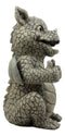 Whimsical Good Job Thumbs Up Dragon Garden Statue Faux Stone Resin Finish 10"H