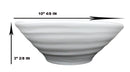 Set Of 6 Irregular Ridged Matte White Melamine Pasta Salad Soup Large Bowls