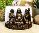 Ebros Triple Moon Goddess Maiden Mother Crone Pentagram Business Card Holder Figurine