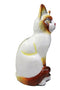 Balinese Wood Handicrafts Adorable White Feline Cat Purr Pet Figurine 8"H