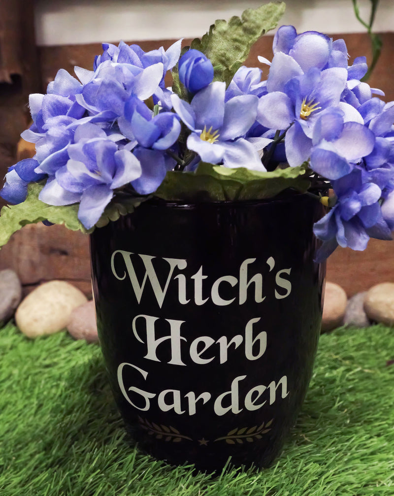 Wicca Witchcraft Ceramic Witch's Herb Garden Flowers Plant Planter Pot Holder