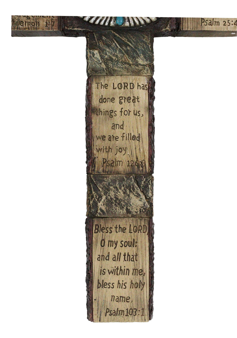 Rustic Western Scriptural Bible Verses Psalms Ecclesiastes Philemon Wall Cross