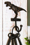 Pack Of 2 Cast Iron Rustic Jurassic T-Rex Dinosaur Wall Coat Keys Hook Sculpture