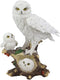 Ebros White Owl Perching On Tree Branch With Baby Owlets Statue 12"Tall