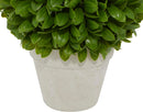 Home Garden 12"H Green Artificial Faux Foliage Boxwood Topiary Ball In Vase Pot