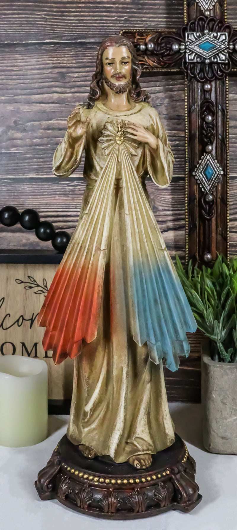 Religious Christian Catholic Accent Love Divine Mercy Of Jesus Christ Figurine